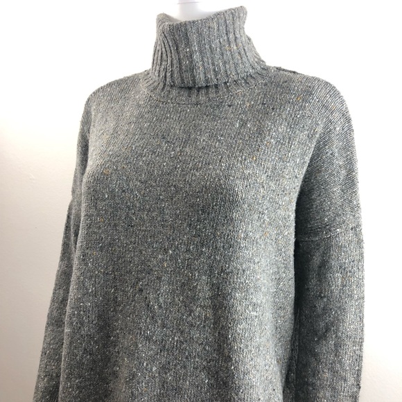 VINCE Mélange Marled Turtleneck Heather Sweater - Picture 3 of 8
